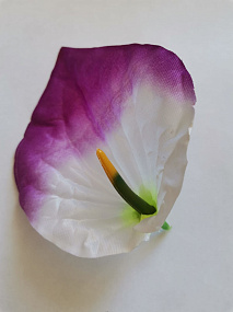 Голова цветка Антуриум атлас бело-сиреневая 