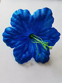 Голова цветка Мальвы атлас синий