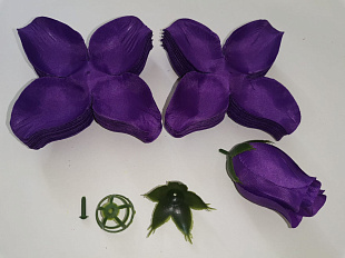 Высечка бутона розы  2х слойного фиолетовый 